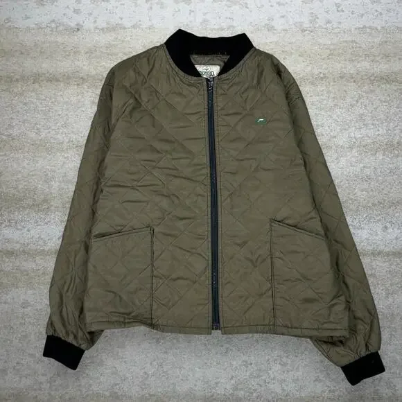 Vintage 90s Redhead Puffer Jacket Mens XL Olive Green Polyester Insulated Zip - Picture 1 of 4